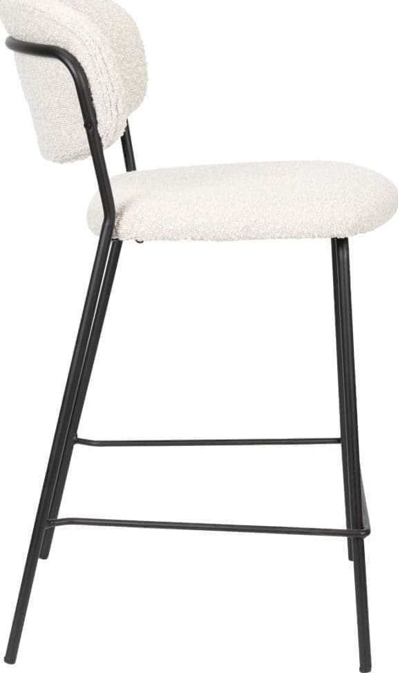 Barstoel Jolien Black/bouclé White Label Living ZVR1500905