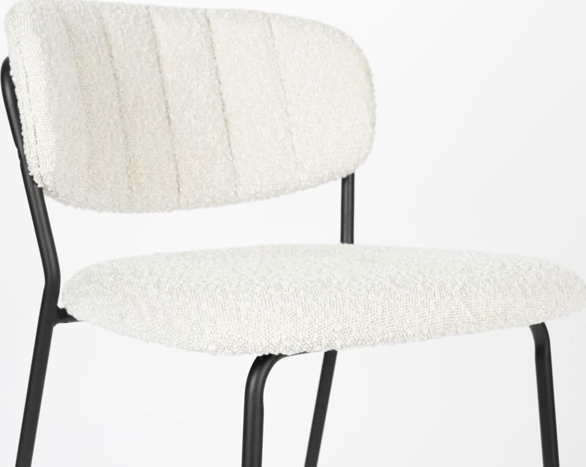 Barstoel Jolien Black/bouclé White Label Living ZVR1500905