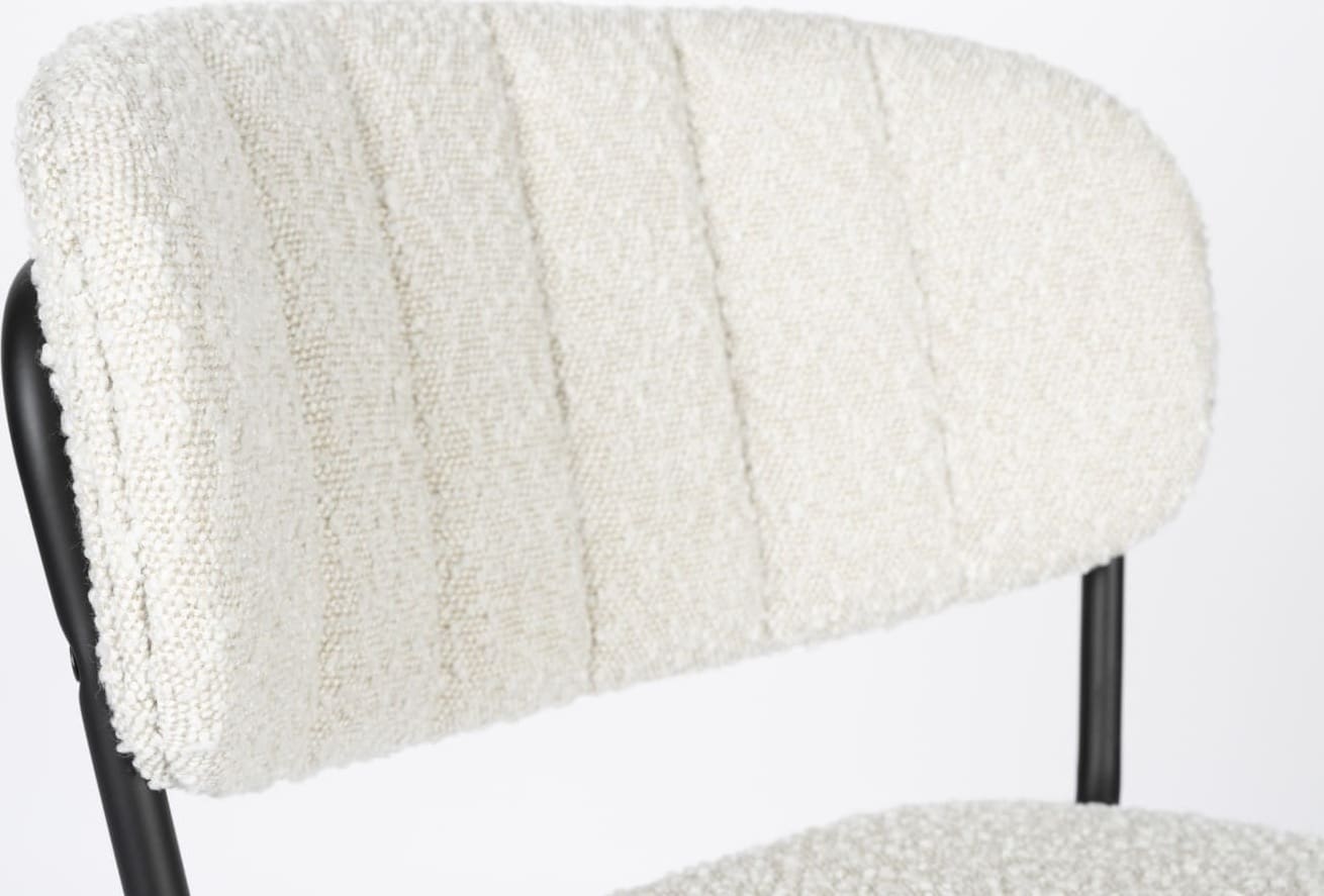 Barstoel Jolien Black/bouclé White Label Living ZVR1500905