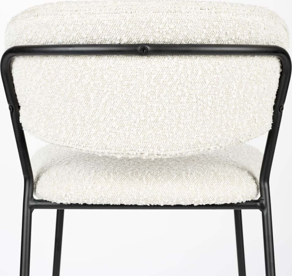 Barstoel Jolien Black/bouclé White Label Living Barstoel ZVR1500905