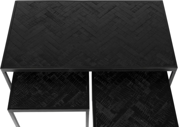 Salontafel Parker Set Of 3 Black White Label Living Salontafel ZVR2300258