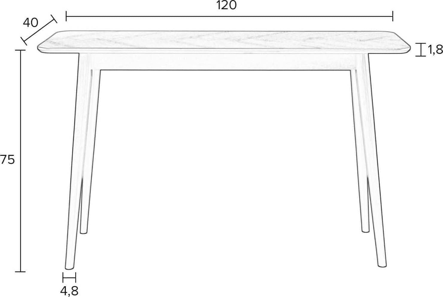 Wandtafel Fabio 120x40 Natural White Label Living Wandtafel ZVR2600029