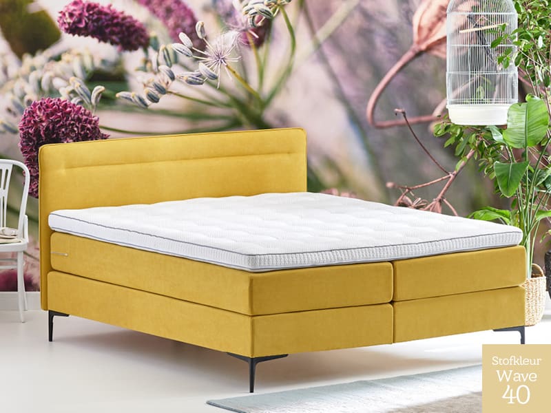 Boxspring Cinderella Tender in stof Wave 40 - vlak