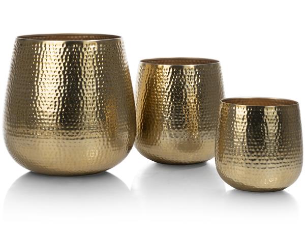 COCO maison Coins set van 3 potten H30/40/50cm - goud Goud Woonaccessoire