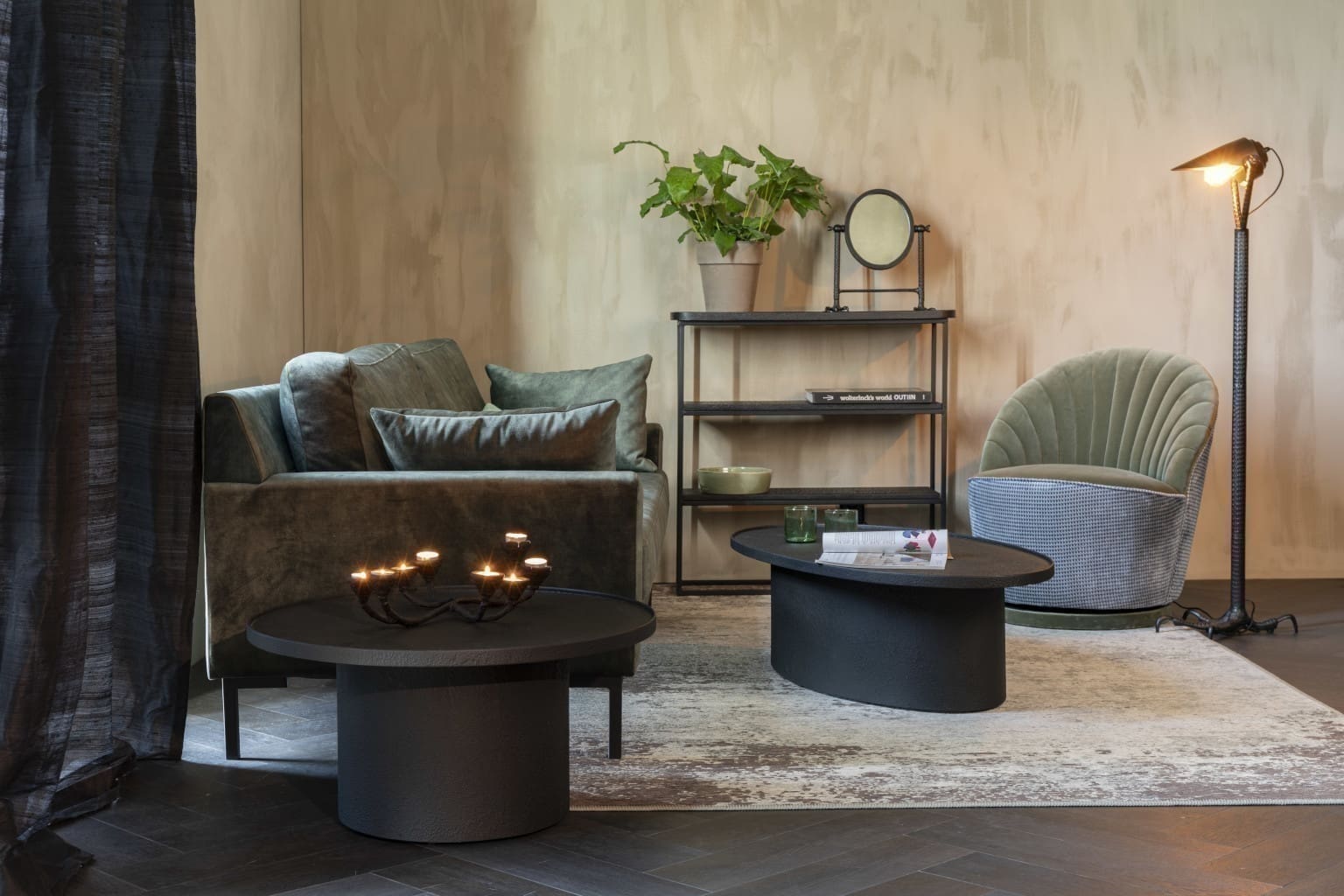 Salontafel Winston Round Black Dutchbone Salontafel ZVR2300265