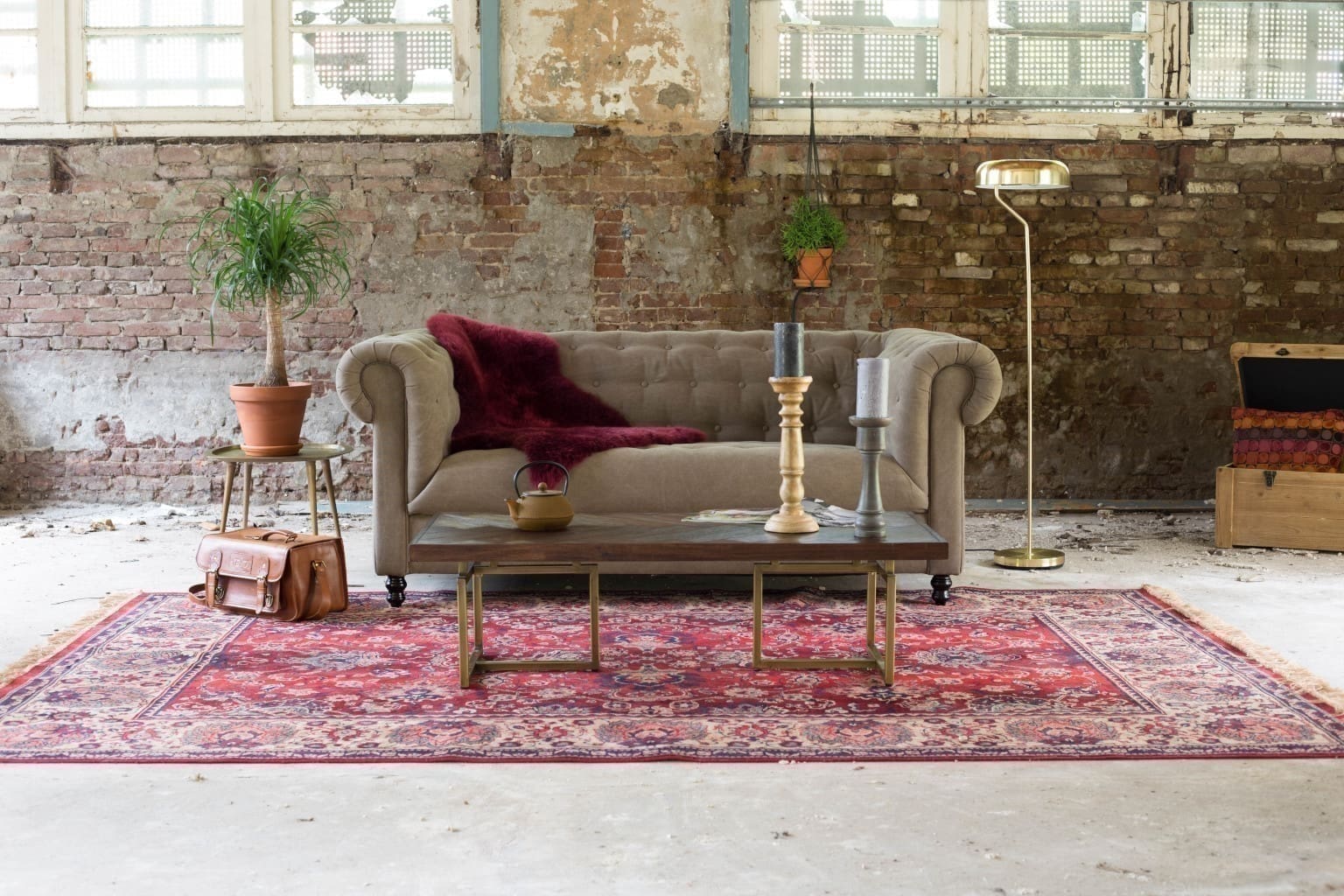 Vloerkleed Bid 170x240 Old Red Dutchbone ZVR6000052