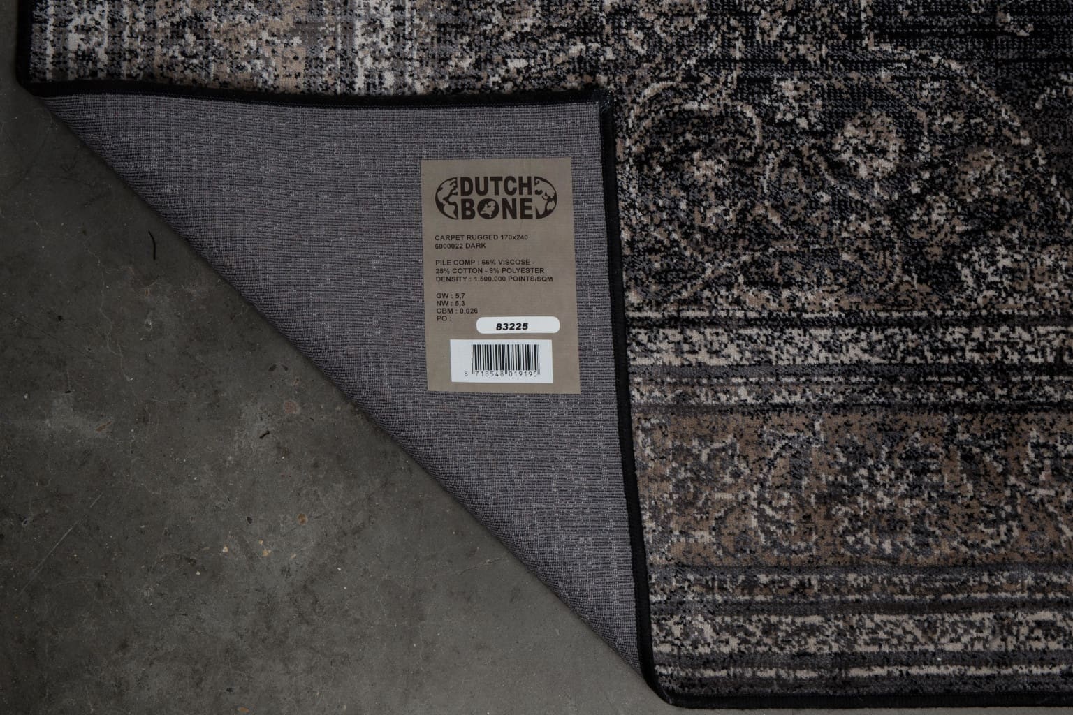 Vloerkleed Rugged 170x240 Dark Dutchbone ZVR6000022