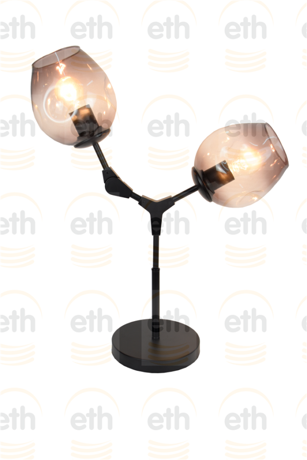 ETH Lime Tafellamp 2x E27 Met Smoke Glas Kleur Zwart ETH verlichting Tafellamp 05-TL3378-30