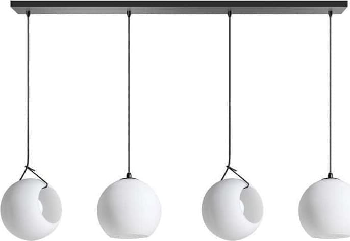 ETH Orb Opal Balk Hanglamp 4x E27 Opaal Glas 25cm / Zwart ETH verlichting Hanglamp 05-HL4267-3067