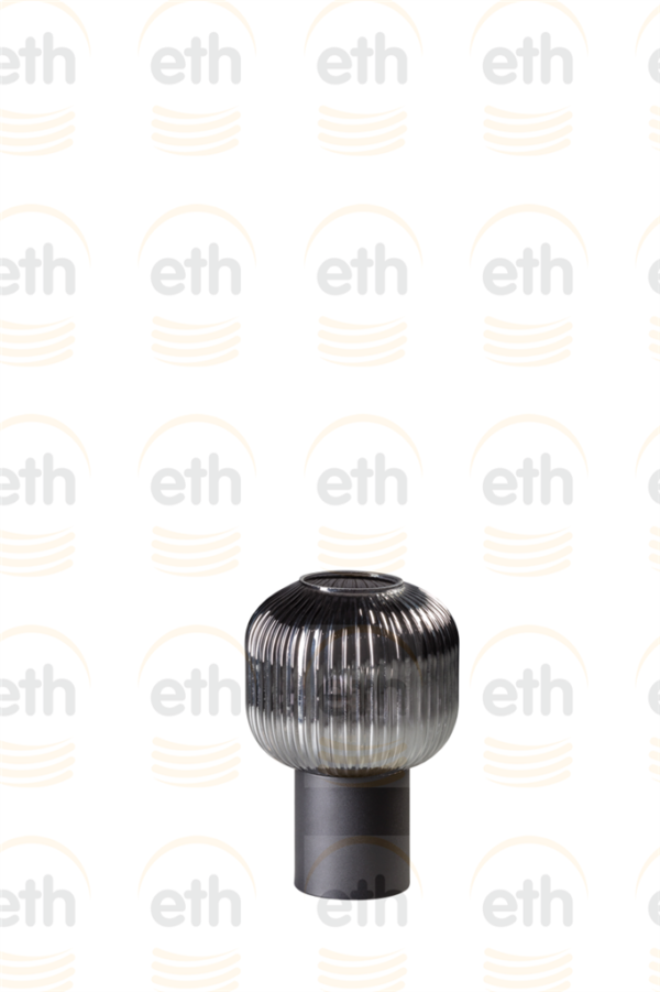 ETH Ray Tafellamp 1x E27 Smoke Ribbel Glas / Zwart ETH verlichting Tafellamp 05-TL3349-30