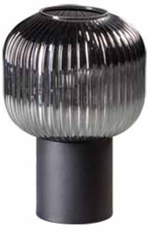 ETH Ray Tafellamp 1x E27 Smoke Ribbel Glas / Zwart ETH verlichting Tafellamp 05-TL3349-30