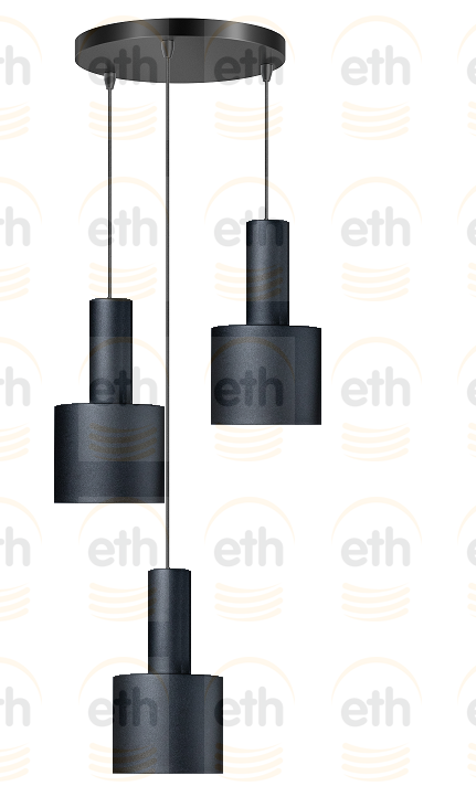 ETH Sledge Hanglamp 3x E27 Zwart ETH verlichting Hanglamp 05-HL4392-30