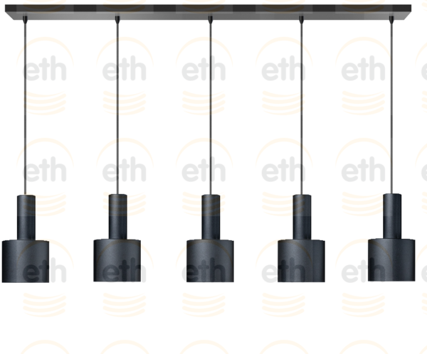 ETH Sledge Hanglamp 5x E27 Zwart ETH verlichting Hanglamp 05-HL4393-30