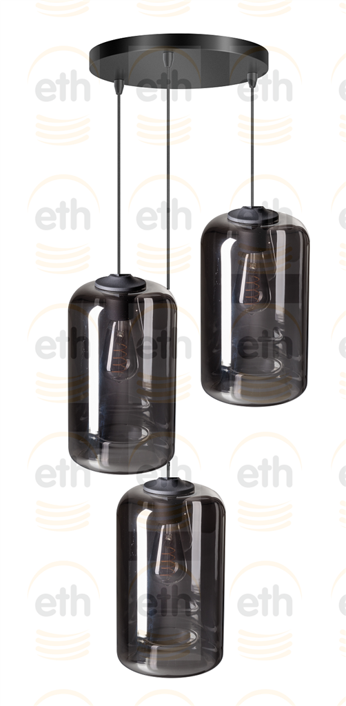 ETH The John Hanglamp 3x E27 Dia.30cm Zwart ETH verlichting Hanglamp 05-HL4394-30