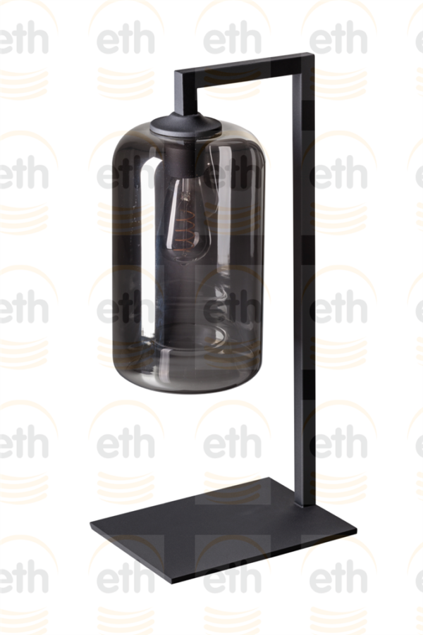 ETH The John Tafellamp 1x E27 Smoke Glas / Zwart ETH verlichting Tafellamp 05-TL3352-30
