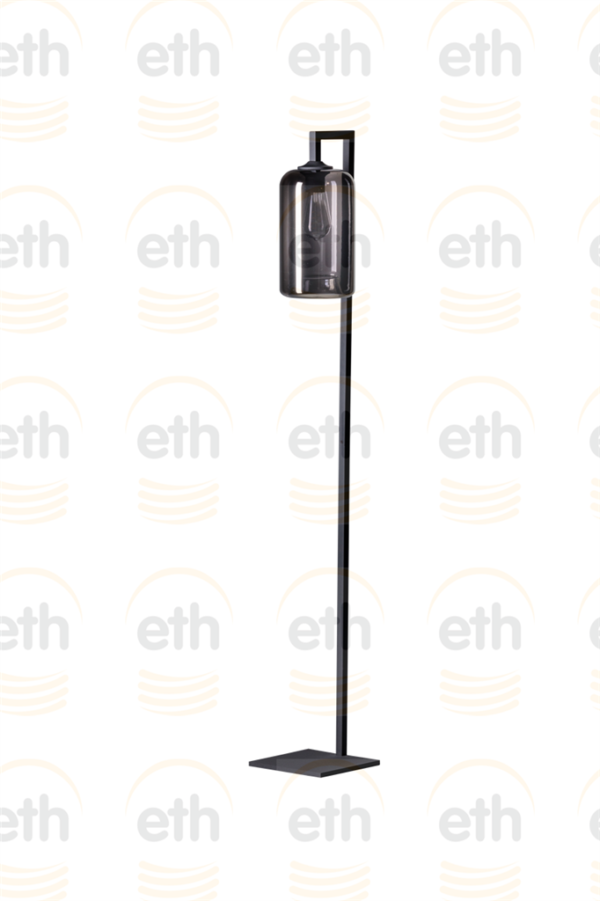 ETH The John Vloerlamp 1x E27 Smoke Glas / Zwart ETH verlichting Vloerlamp 05-VL8352-30