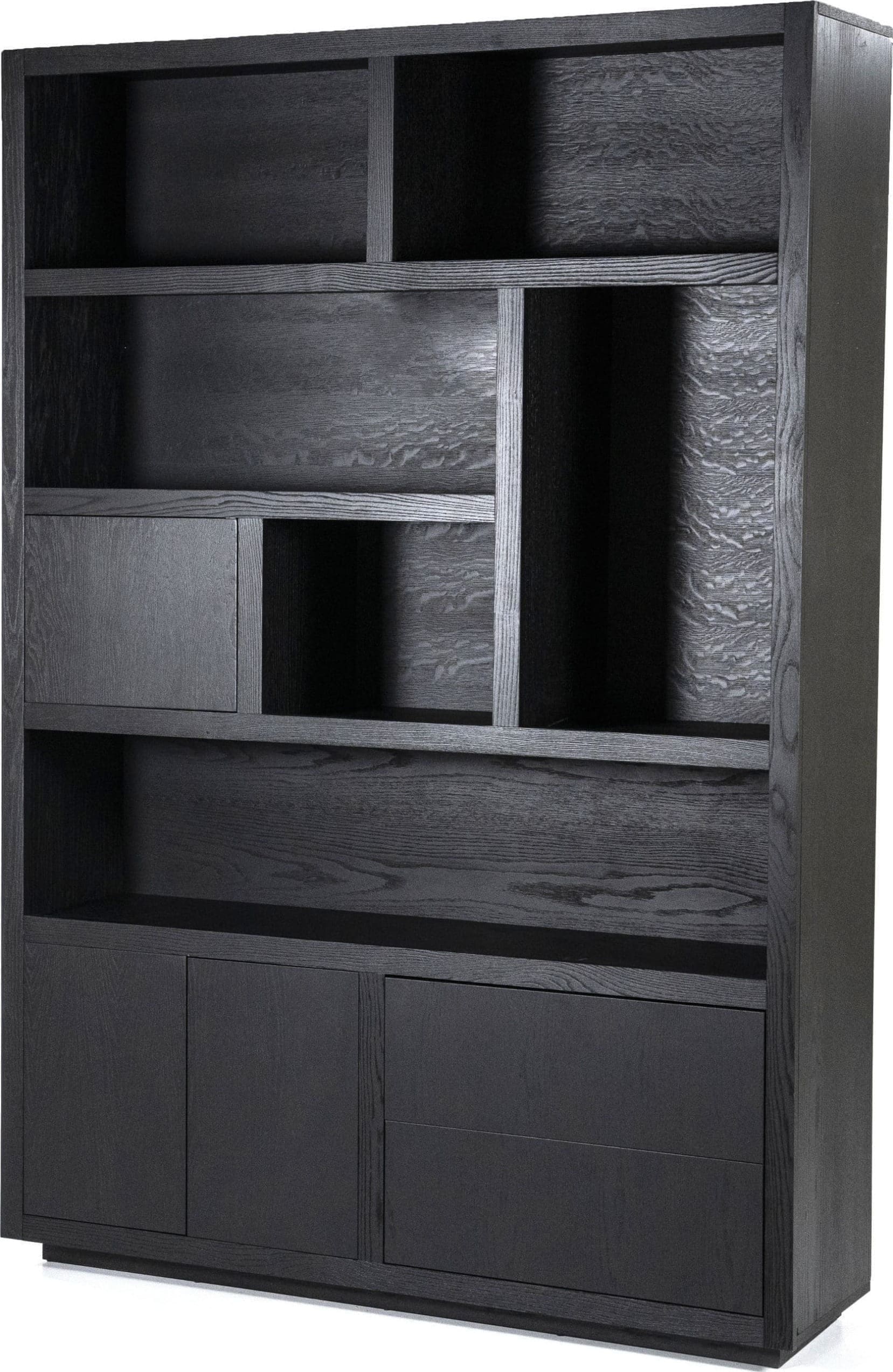 Kabinet Helsinki 150x220cm 2-delig 3-drs. 2 Laden - Zwart Eleonora Kast 95725