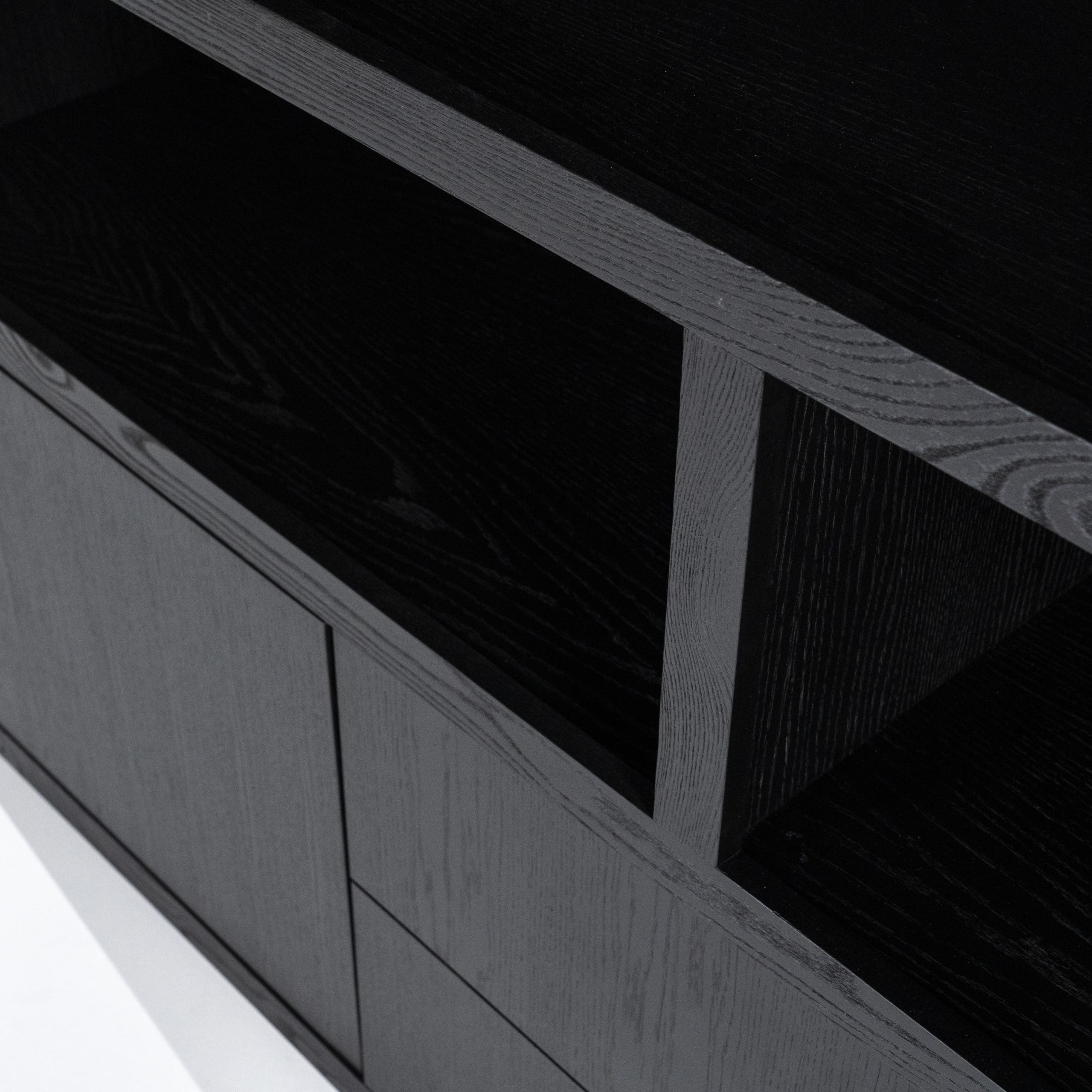 Kabinet Helsinki 200x220cm 2-delig 4-drs. 2 Laden - Zwart Eleonora Kast 95726