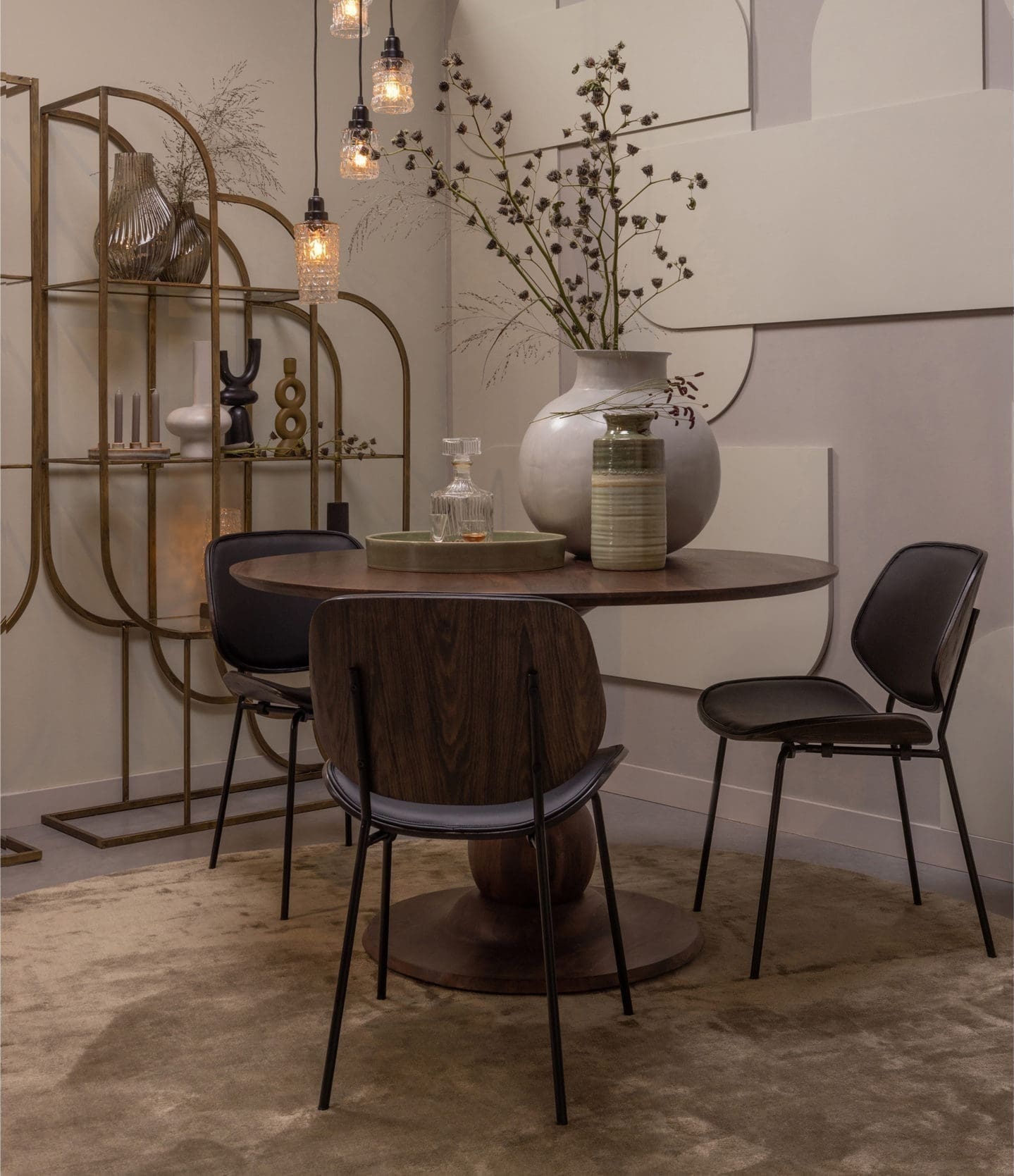 BePureHome Close In Eetkamerstoel Kunstleer/hout Zwart Zwart