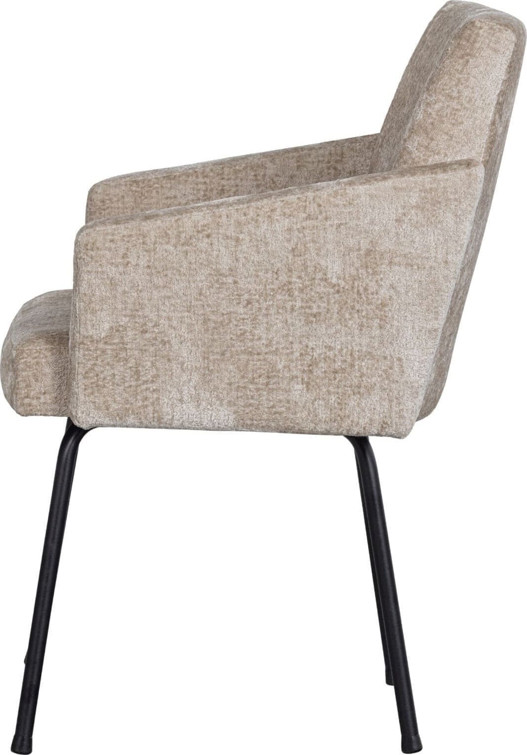 BePureHome Mount Eetkamerstoel Met Armleuning Grof Geweven Stof Naturel Naturel Eetkamerstoel