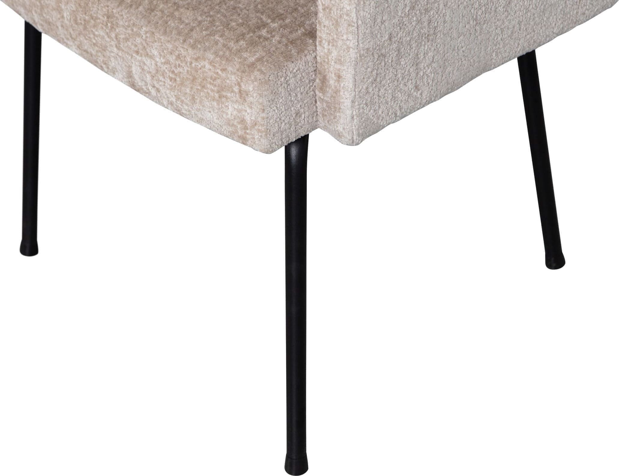 BePureHome Mount Eetkamerstoel Met Armleuning Grof Geweven Stof Naturel Naturel Eetkamerstoel