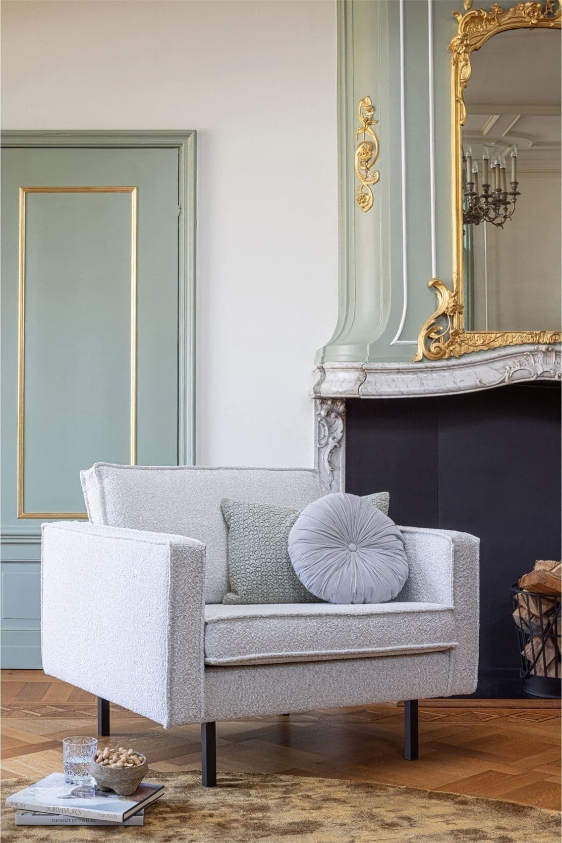 BePureHome Rodeo Fauteuil Bouclé Naturel Naturel Fauteuil