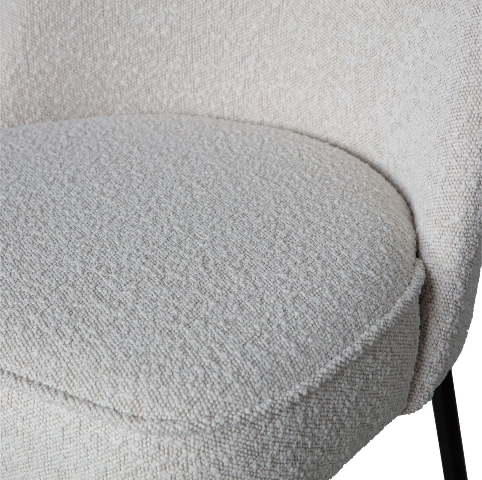 BePureHome Vogue Eetkamerstoel Bouclé Naturel Naturel Eetkamerstoel