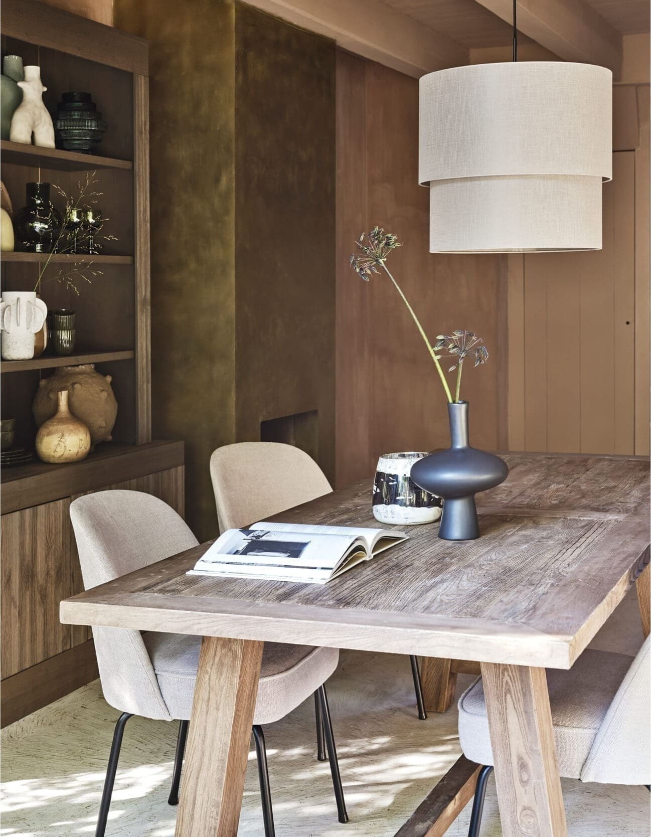 BePureHome Vogue Eetkamerstoel Geweven Stof Zand Beige|Bruin Eetkamerstoel