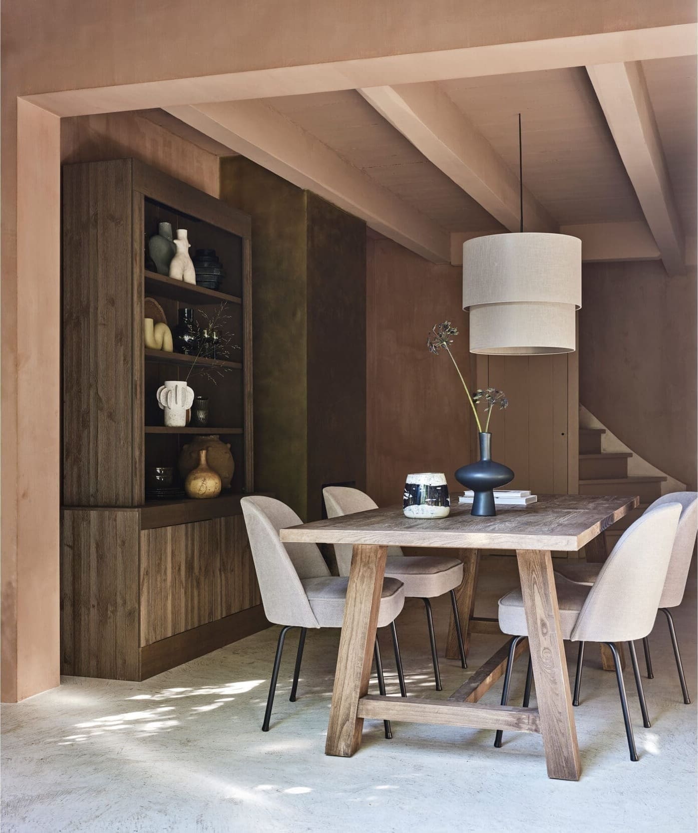 BePureHome Vogue Eetkamerstoel Geweven Stof Zand Beige|Bruin Eetkamerstoel