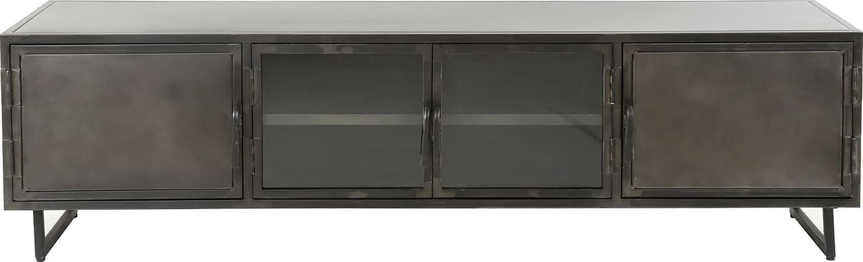 TV-meubel 180cm Rift Metal - Gun Metal Bullcraft Tv-meubel|Tv-dressoir 5864/44G