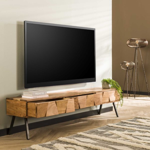 TV-meubel Demn - Massief Acacia Naturel Bullcraft Tv-meubell|Tv-dressoir 2119/15