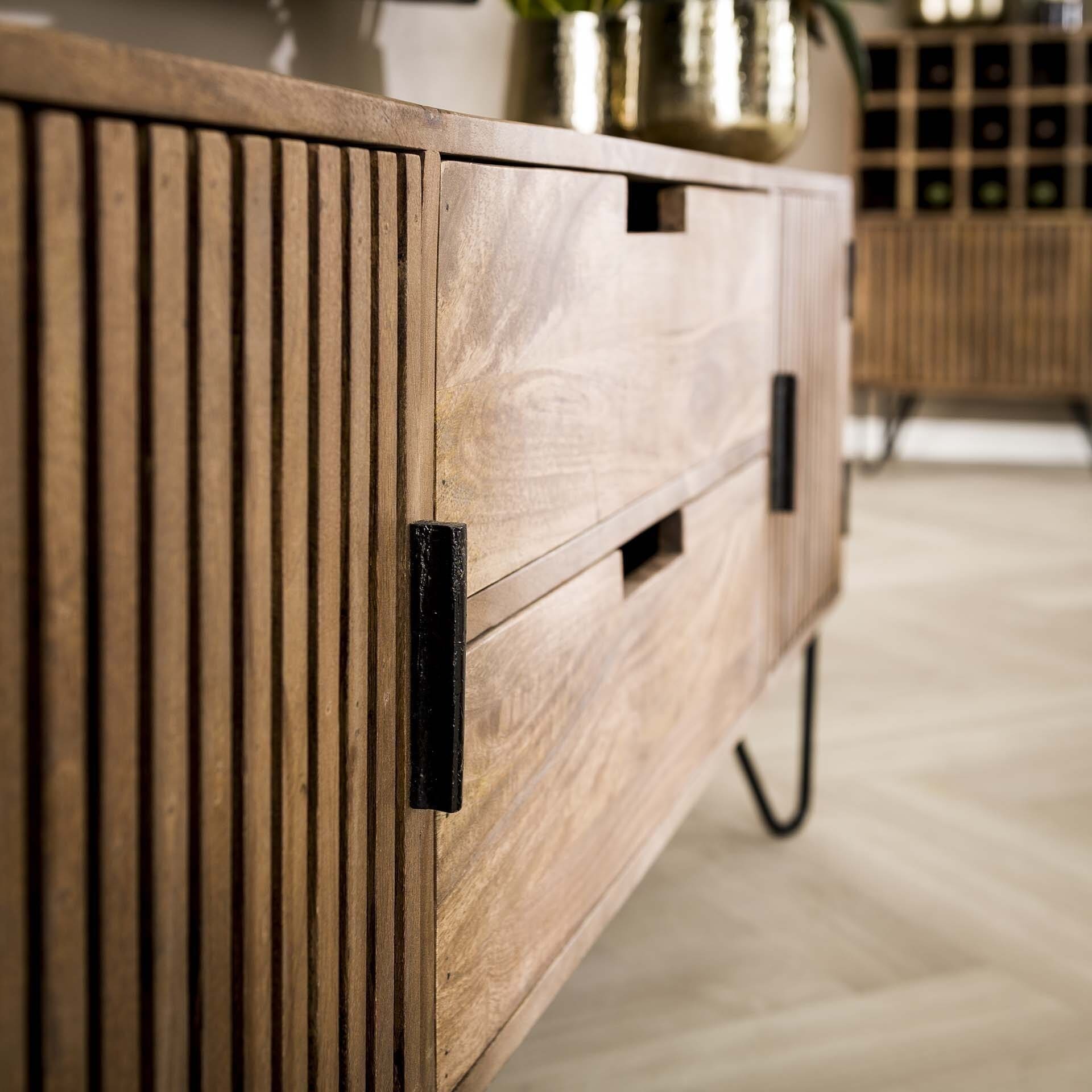 TV-meubel Tweak - Massief Mango Zandkleur Bullcraft Tv-meubel|Tv-dressoir 2396/16ZA