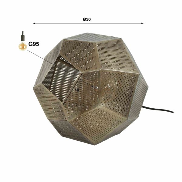 Tafellamp Punched Hexagon - Antiek Koper Finish Bullcraft Tafellamp 7159/32A