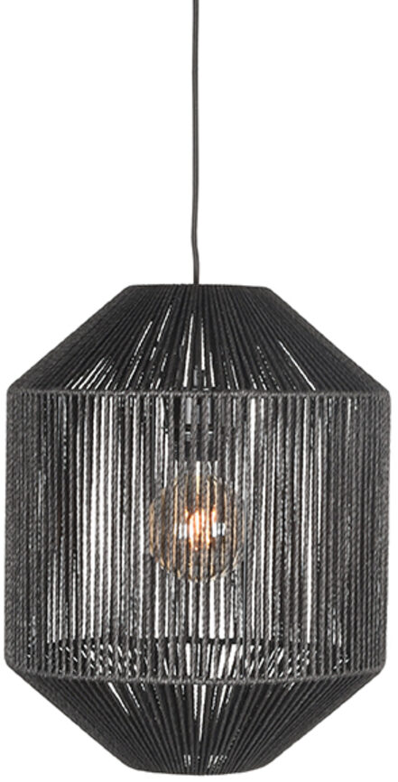 LABEL51 Hanglamp Ibiza - Zwart - Jute - 1-Lichts Cilinder Zwart Hanglamp