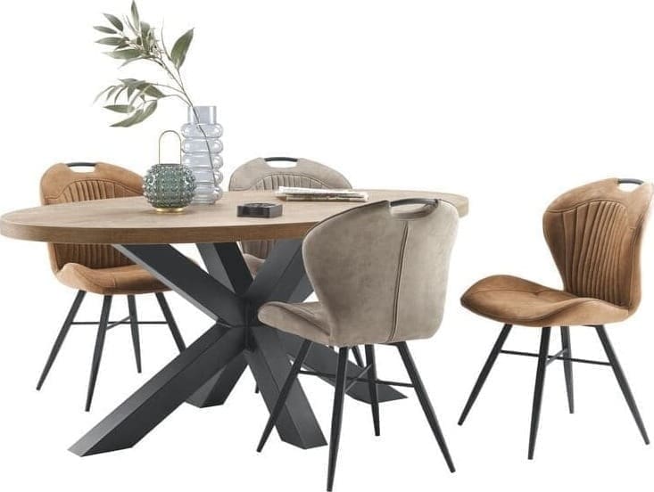 Profijt Meubel Ovale eettafel Silvares 183x100cm Bruin|Naturel Eettafel