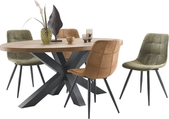 Profijt Meubel Ovale eettafel Silvares 183x100cm Bruin|Naturel Eettafel