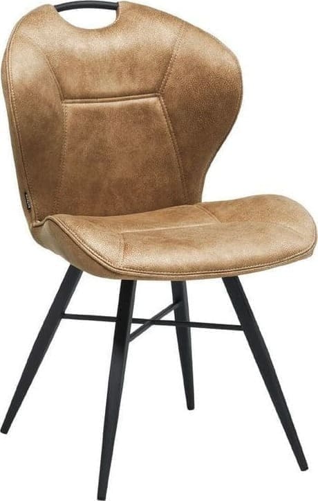 Pronto Wonen Eetkamerstoel Loana microvezel cognac Cognac Eetkamerstoel