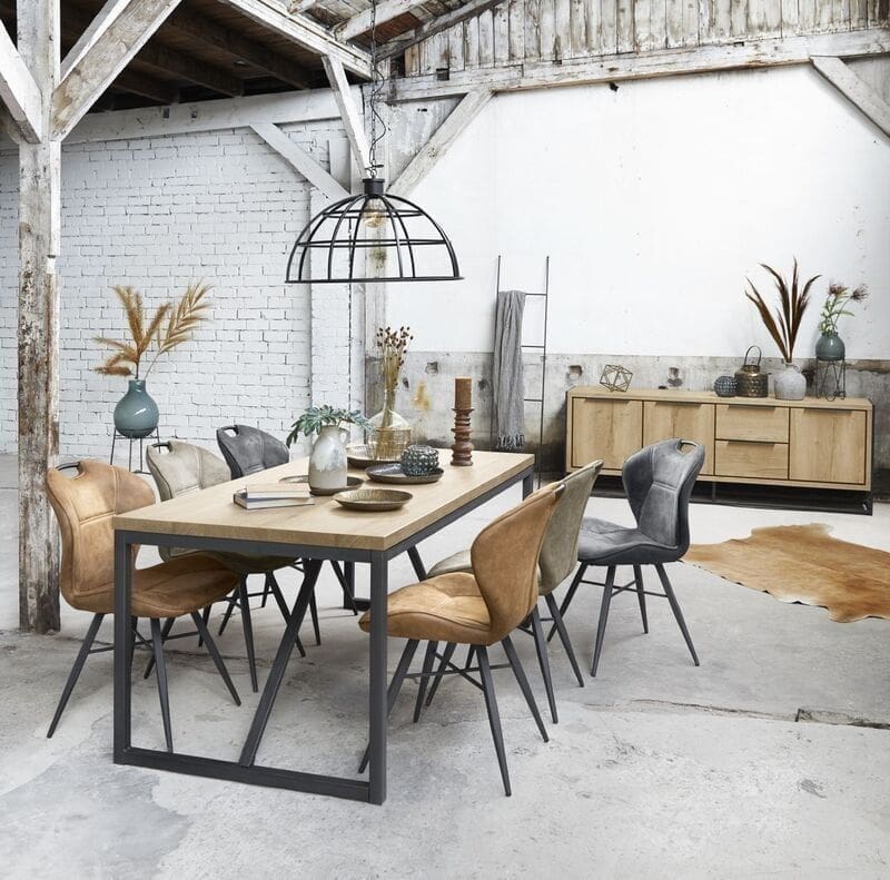 Pronto Wonen Eetkamerstoel Loana microvezel moss Groen Eetkamerstoel