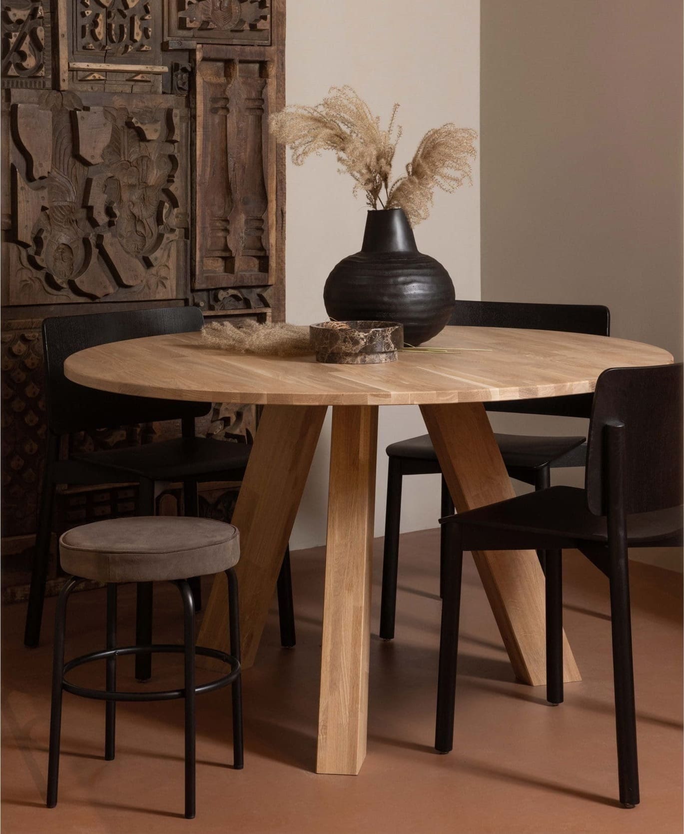 WOOOD Rhonda Eettafel Ø129cm Eiken Naturel Naturel