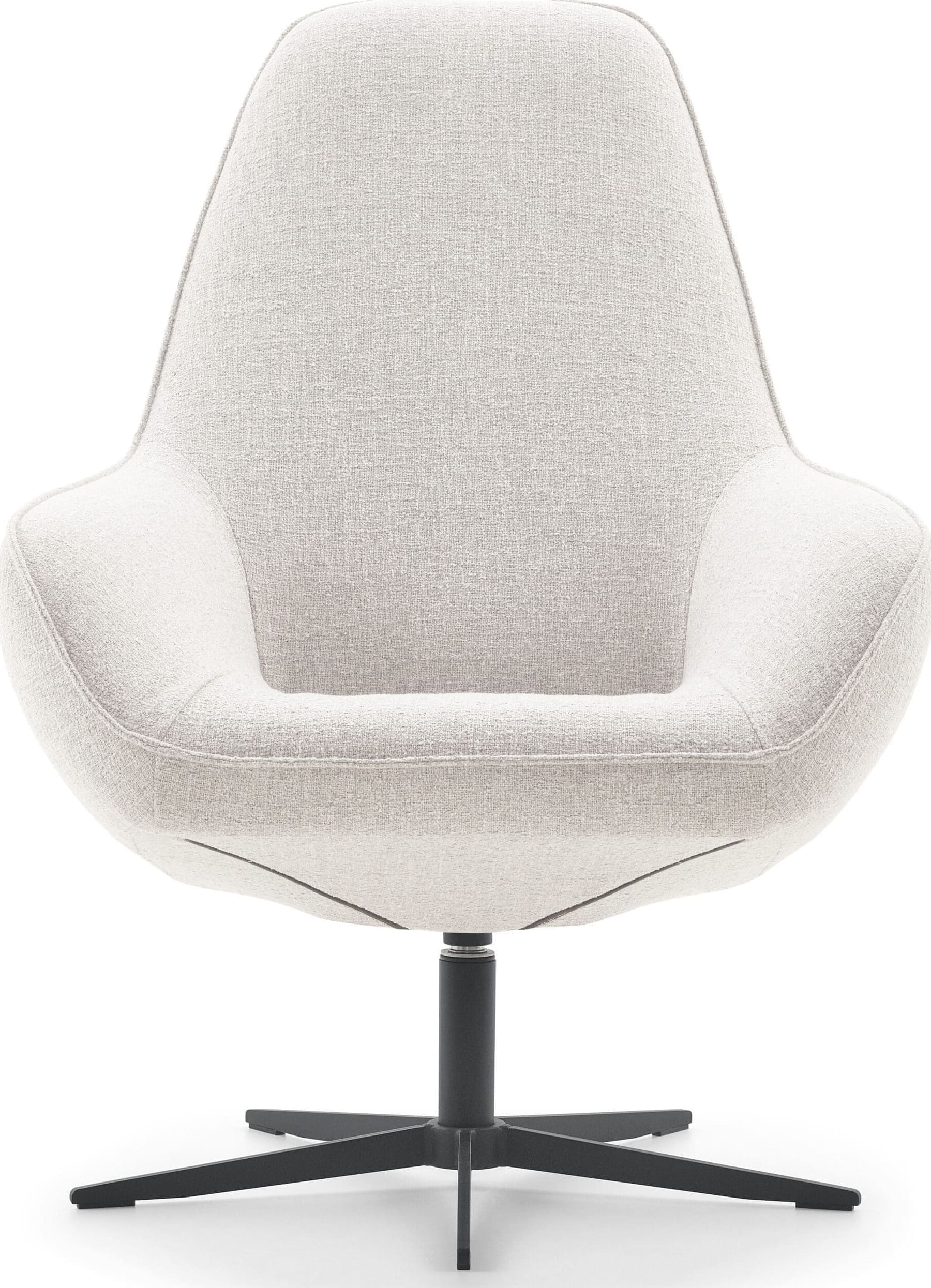 Bayview, exclusief design uit de collectie van Baenks. Bayview fauteuil Baenks uitgevoerd met hoge rug in stof oasis 196-shell (cat. S) met zwarte metalen stervoet (type A). Afmetingen: H109 x B80 x D85 cm