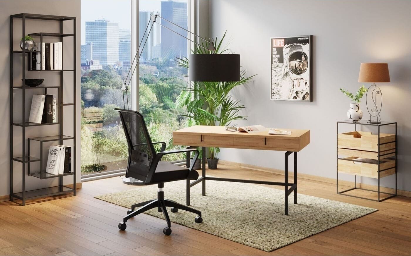 Wandplank Loft Black 60x195cm Kare Design Wandplank 85485