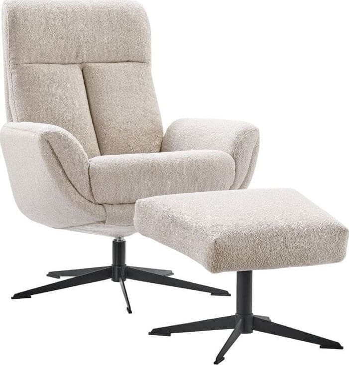 Profijt Meubel Draaifauteuil Langley beige Beige|Wit Draaifauteuil