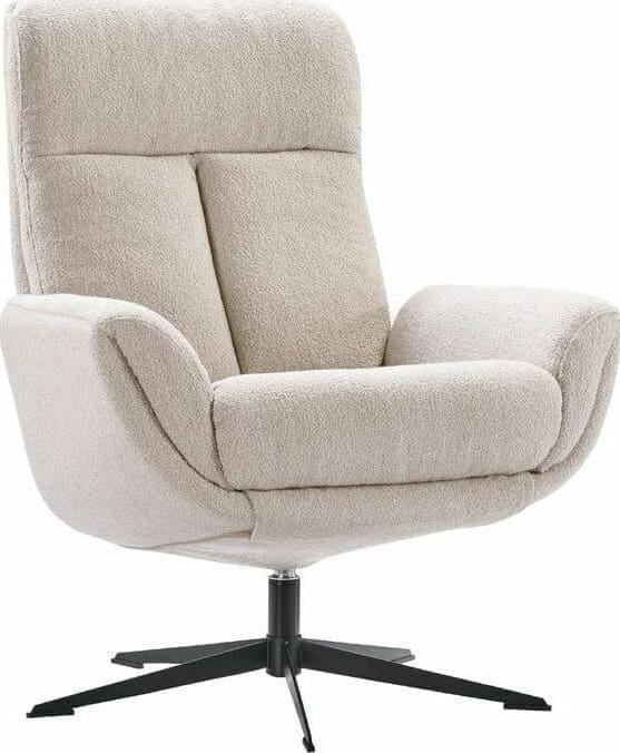 Profijt Meubel Draaifauteuil Langley beige Beige|Wit Draaifauteuil