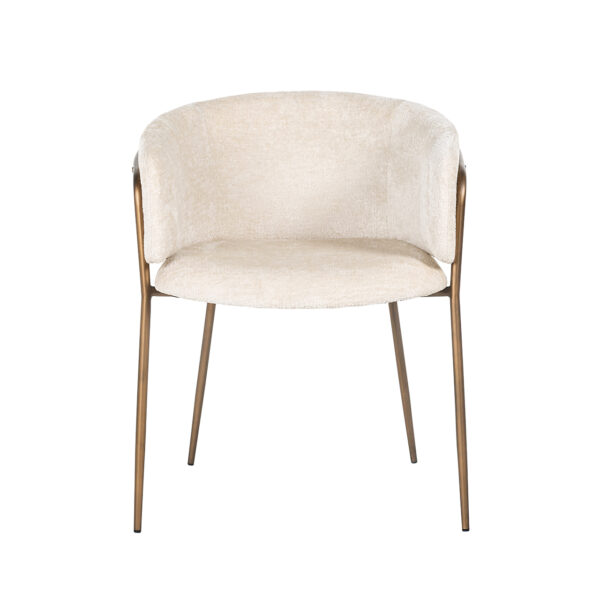 Richmond Interiors Chair Minerva white chenille fire retardant Wit Eetkamerstoel