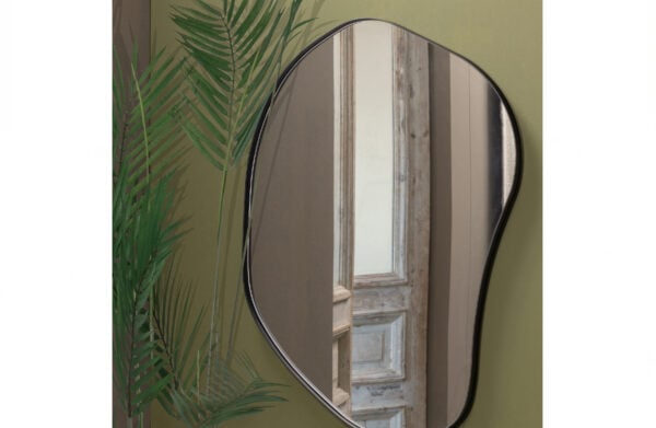 WOOOD Romee Organische Spiegel Metaal Zwart 100x70cm Zwart Spiegel