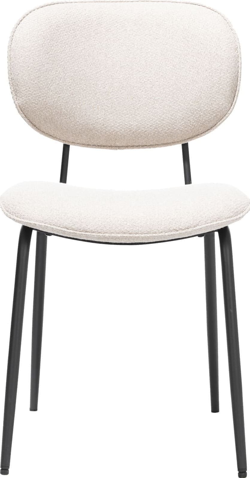 Xooon Lexi eetkamerstoel - zwart frame (ROB) - stof Ponti - creme Beige|Wit Eetkamerstoel