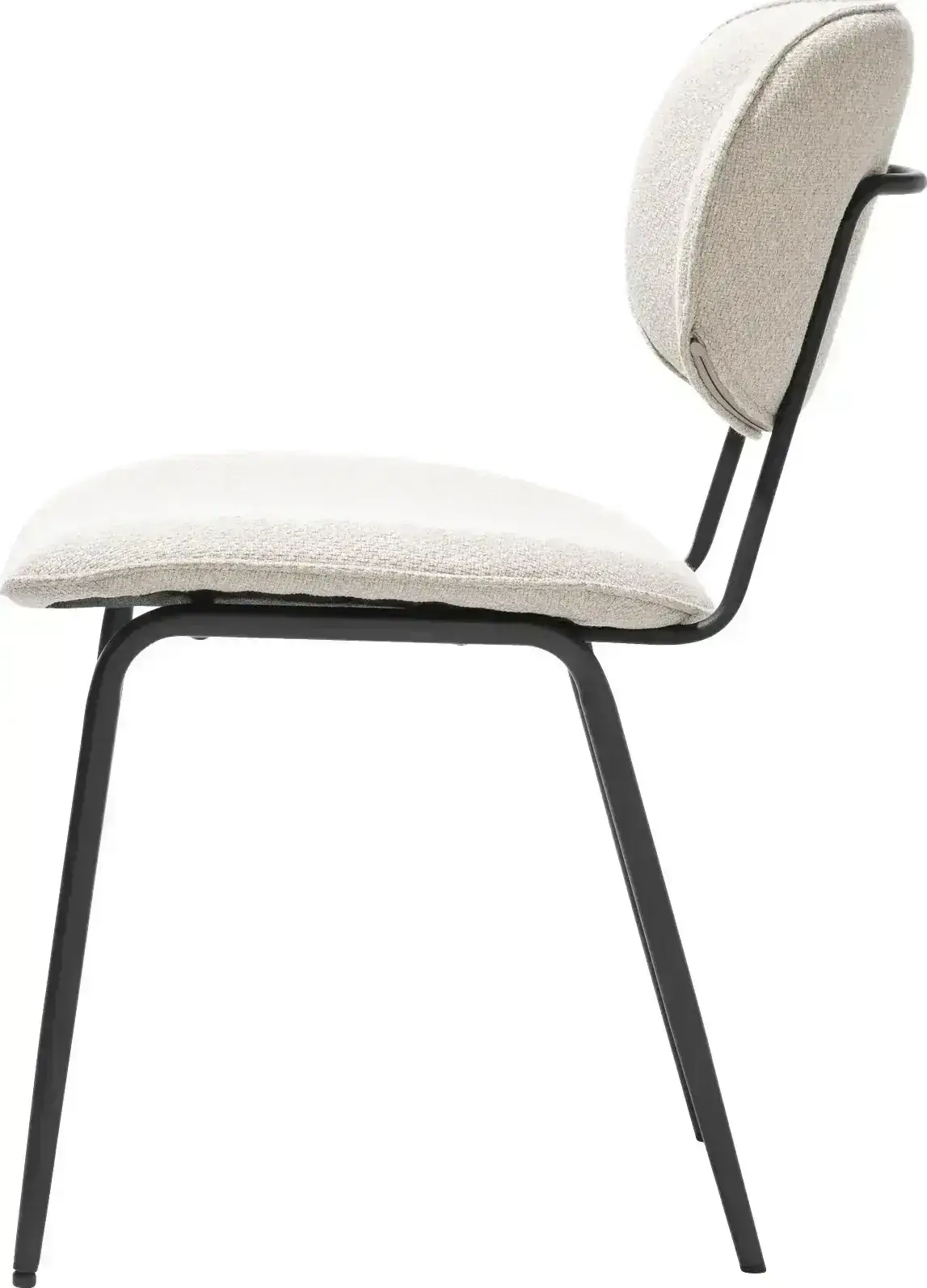 Xooon Lexi eetkamerstoel - zwart frame (ROB) - stof Ponti - creme Beige|Wit Eetkamerstoel