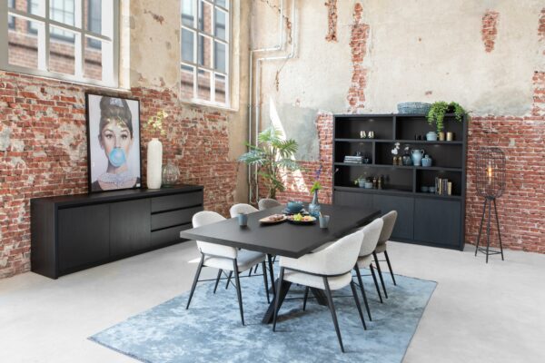 Milanello woonprogramma in de kleur Lamulux noir - sfeer meubels