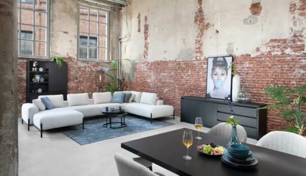 Milanello woonprogramma in de kleur Lamulux noir - sfeer meubels