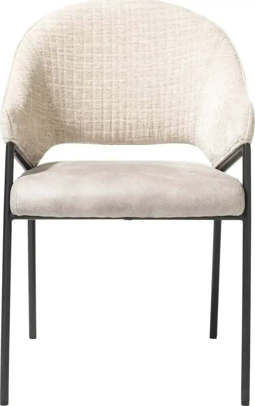 Xooon Nolan armstoel - zwart frame (ROB) - combi Wave / Taurus - creme Beige|Wit Armstoel